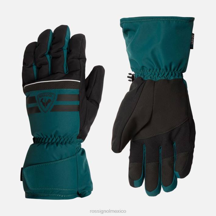 hombres Rossignol guantes de esquí impermeables técnicos HPXL495 accesorios verde azulado