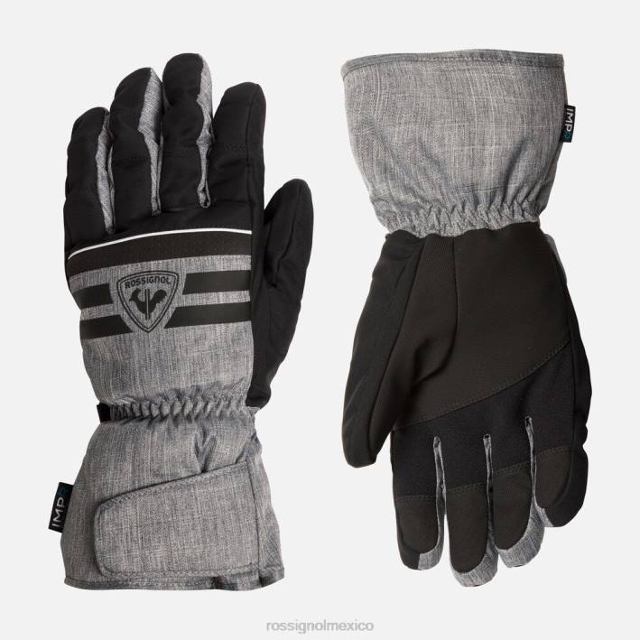 hombres Rossignol guantes de esquí impermeables técnicos HPXL508 accesorios cuero gris