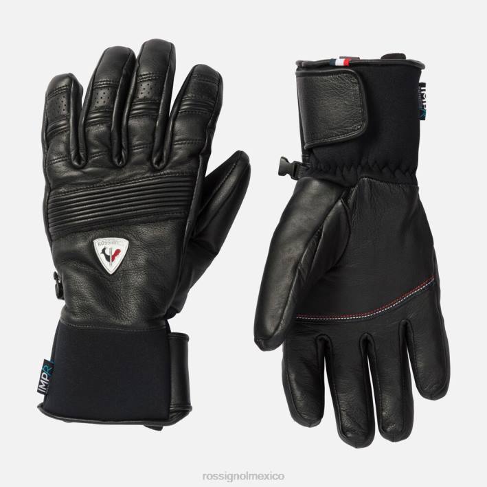 hombres Rossignol guantes impermeables de cuero retro HPXL680 accesorios negro