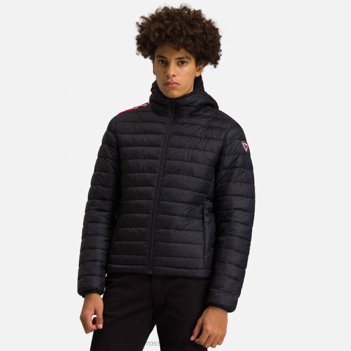 hombres Rossignol chaqueta aislante con capucha 180gr HPXL272 tapas negro