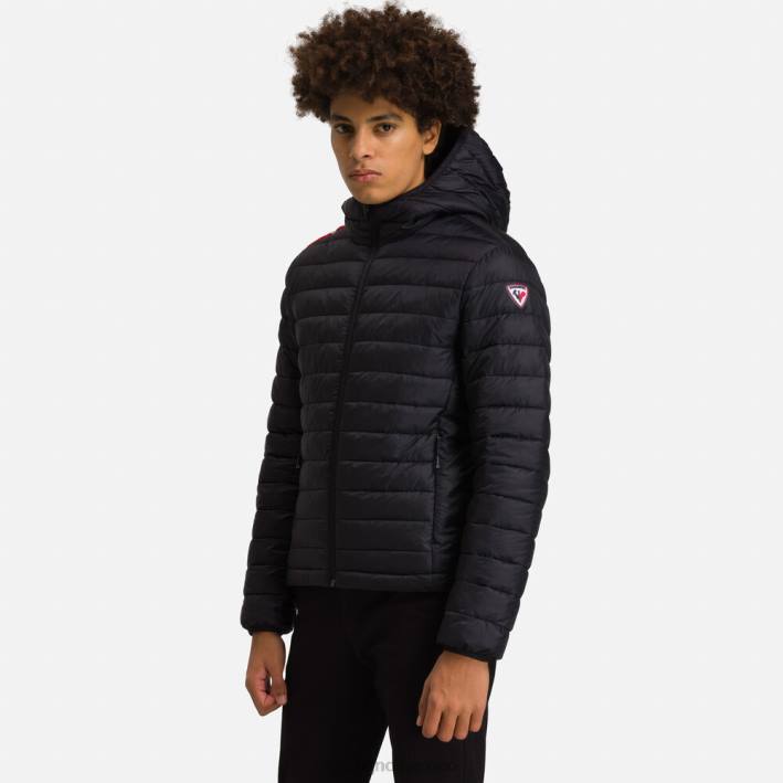 hombres Rossignol chaqueta aislante con capucha 180gr HPXL272 tapas negro