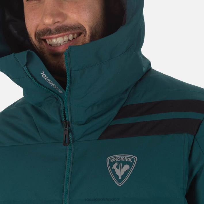 hombres Rossignol chaqueta de esquí rápida HPXL146 tapas verde azulado