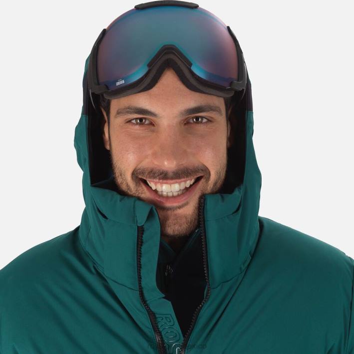 hombres Rossignol salir de la chaqueta de esquí HPXL403 tapas verde azulado