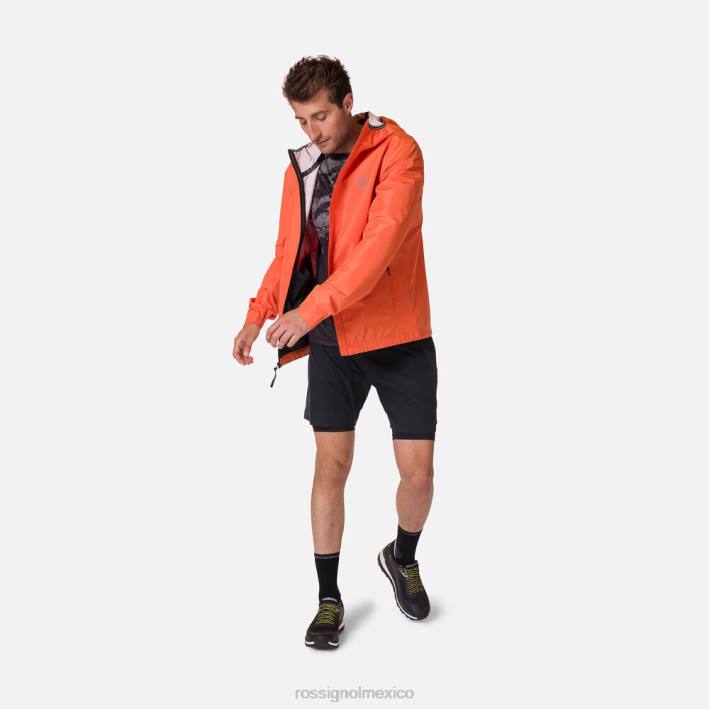 hombres Rossignol chaqueta de lluvia activa HPXL412 tapas naranja llama