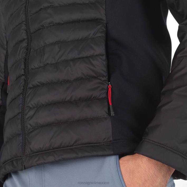 hombres Rossignol chaqueta ligera híbrida skpr HPXL342 tapas negro