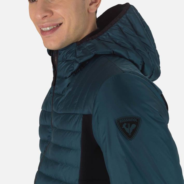 hombres Rossignol chaqueta ligera híbrida skpr HPXL451 tapas verde azulado