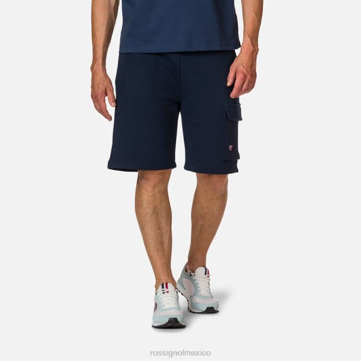 hombres Rossignol pantalones cortos cómodos de algodón HPXL132 fondos azul marino oscuro