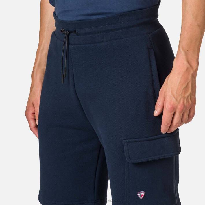 hombres Rossignol pantalones cortos cómodos de algodón HPXL132 fondos azul marino oscuro