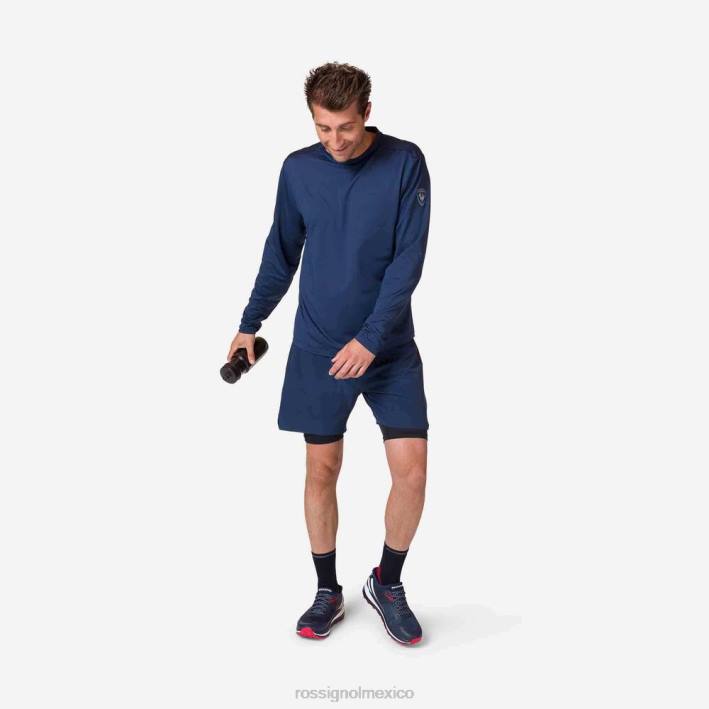 hombres Rossignol pantalones cortos para correr en montaña HPXL126 fondos azul marino oscuro