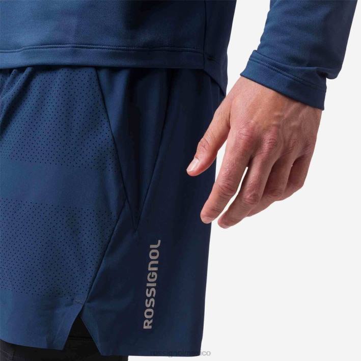 hombres Rossignol pantalones cortos para correr en montaña HPXL126 fondos azul marino oscuro