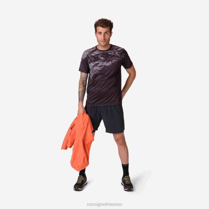 hombres Rossignol pantalones cortos para correr en montaña HPXL135 fondos negro