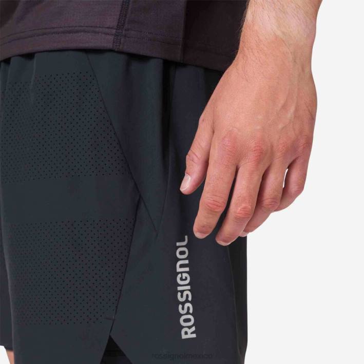 hombres Rossignol pantalones cortos para correr en montaña HPXL135 fondos negro