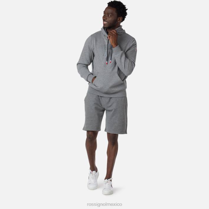 hombres Rossignol shorts de algodón con logo HPXL498 fondos cuero gris