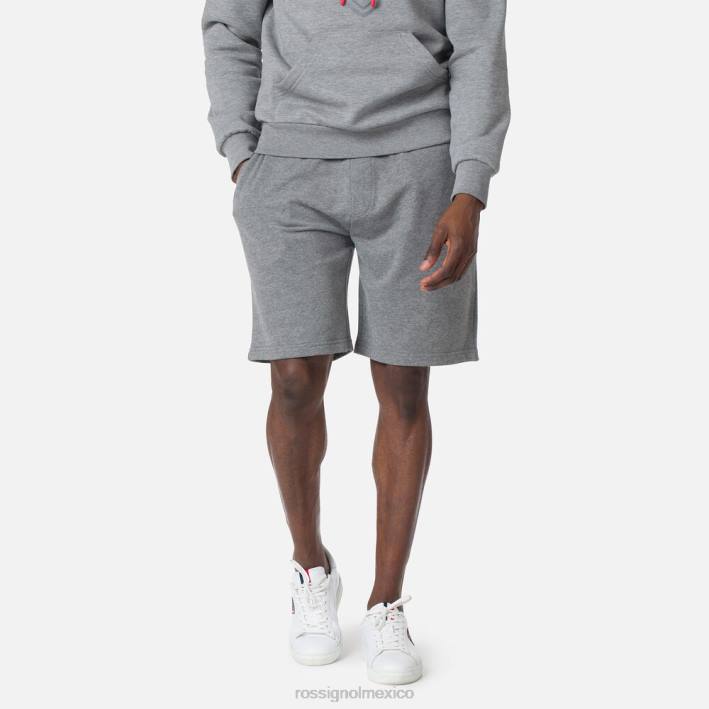 hombres Rossignol shorts de algodón con logo HPXL498 fondos cuero gris