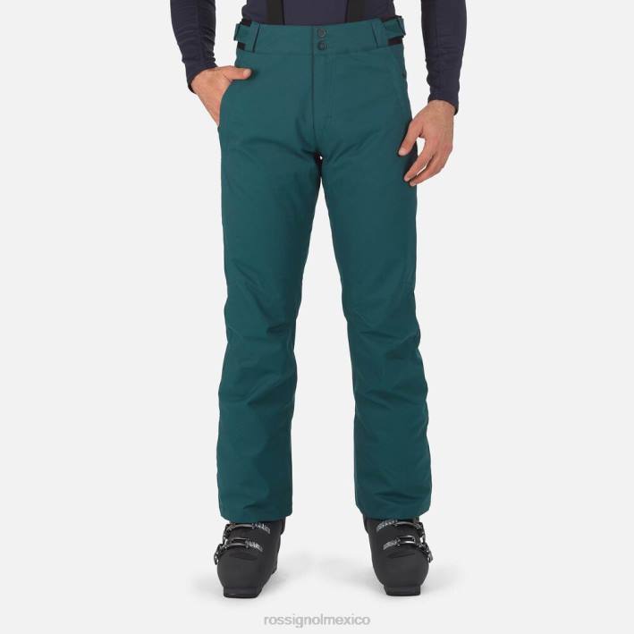 hombres Rossignol pantalones de esquí HPXL267 fondos verde azulado
