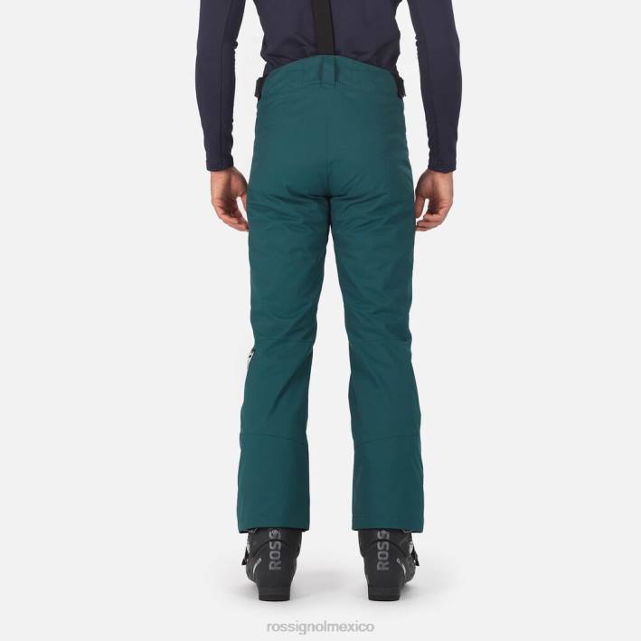 hombres Rossignol pantalones de esquí HPXL267 fondos verde azulado