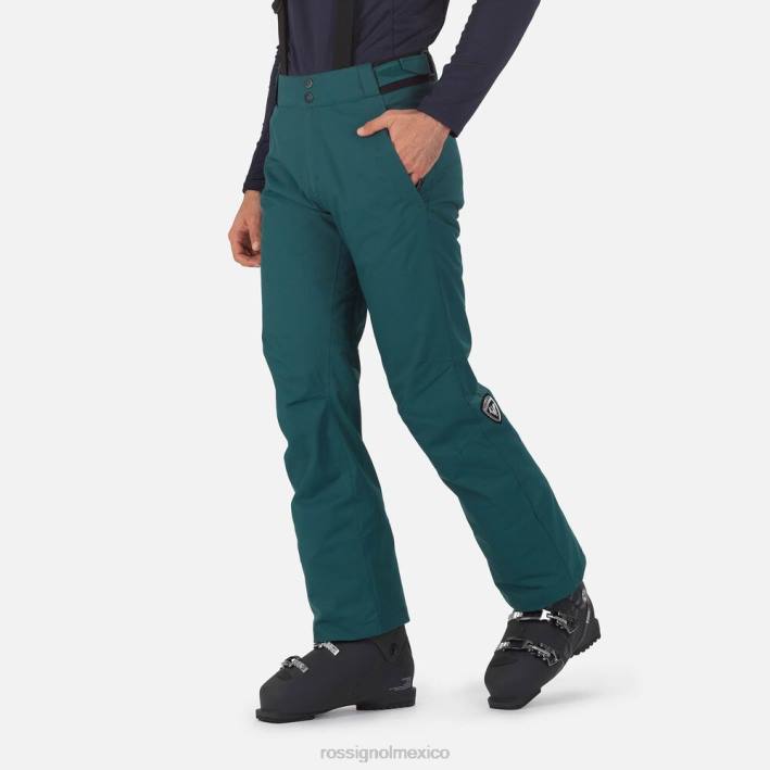 hombres Rossignol pantalones de esquí HPXL267 fondos verde azulado