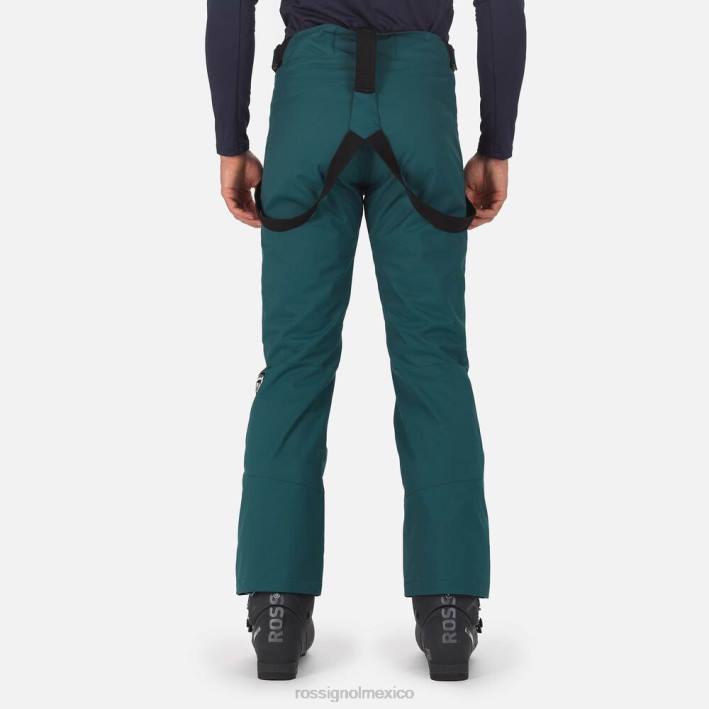 hombres Rossignol pantalones de esquí HPXL267 fondos verde azulado