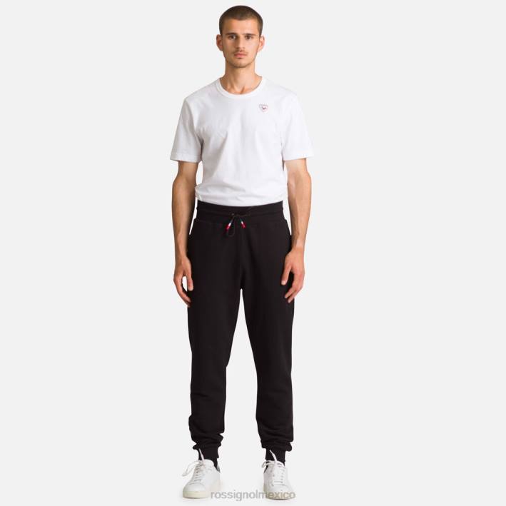 hombres Rossignol pantalones deportivos de algodón con logo HPXL337 fondos negro