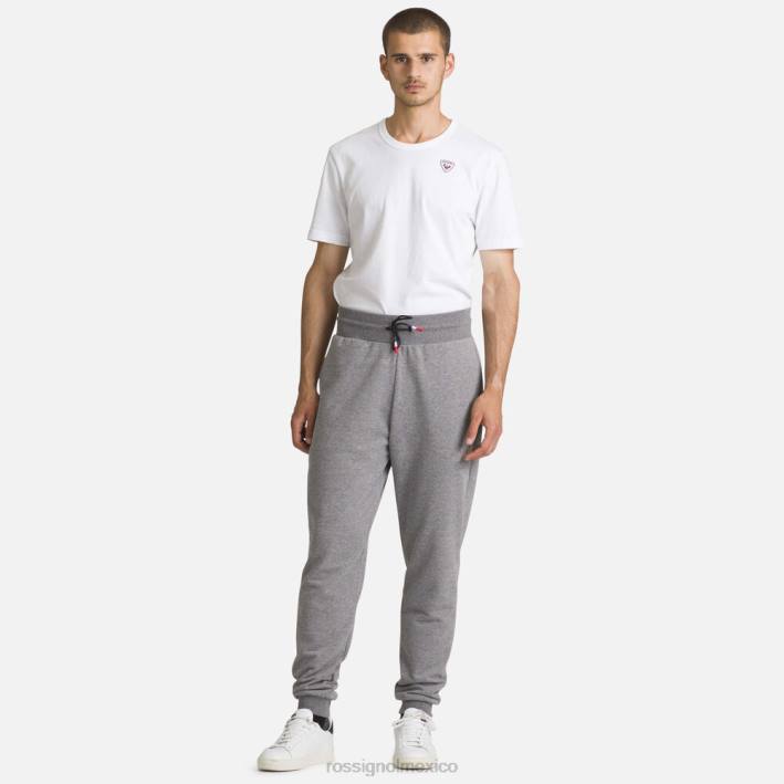 hombres Rossignol pantalones deportivos de algodón con logo HPXL379 fondos cuero gris