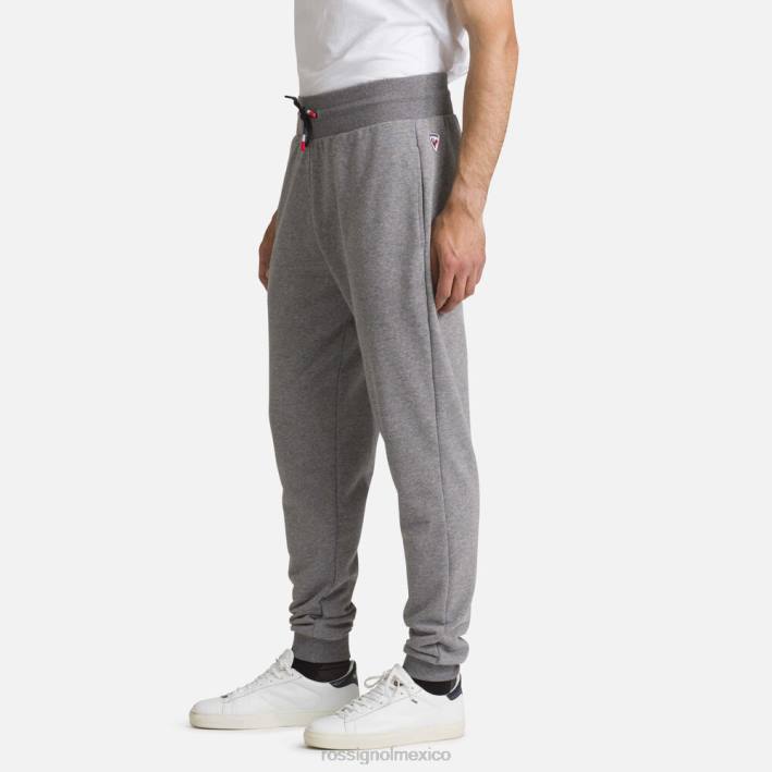hombres Rossignol pantalones deportivos de algodón con logo HPXL379 fondos cuero gris