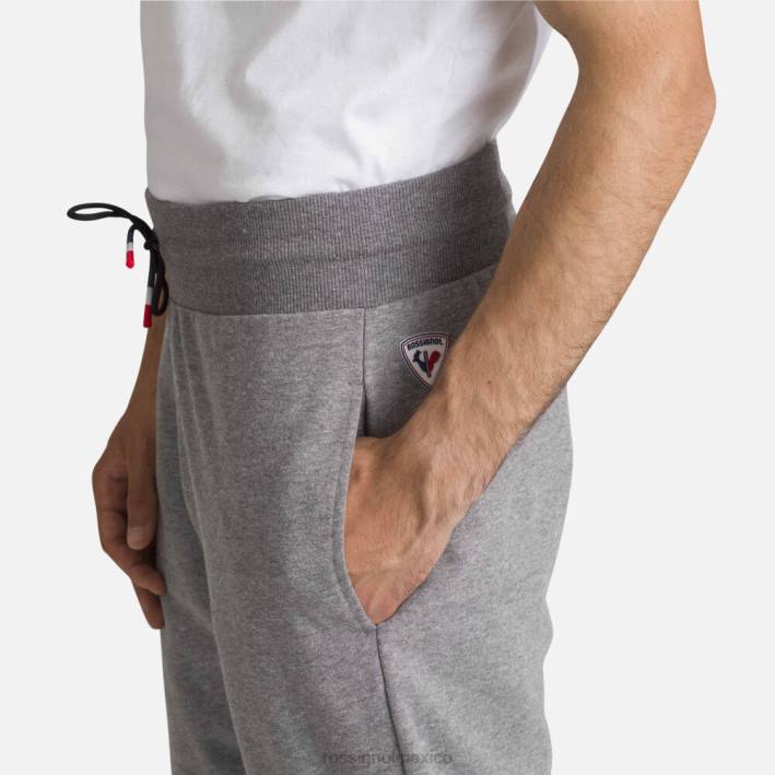 hombres Rossignol pantalones deportivos de algodón con logo HPXL379 fondos cuero gris