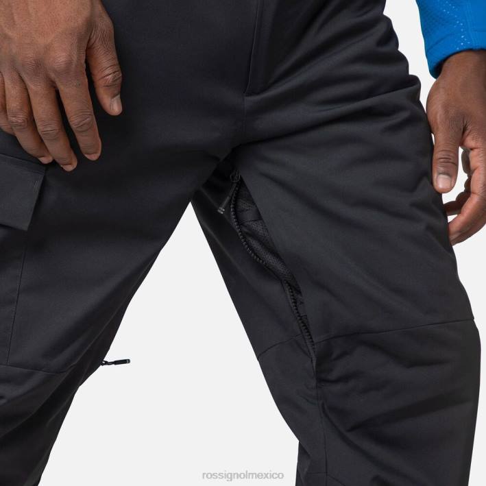hombres Rossignol pantalones con pechera relajados HPXL227 fondos negro