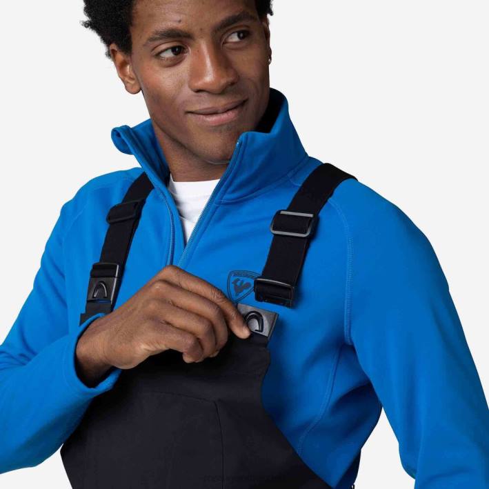 hombres Rossignol pantalones con pechera relajados HPXL227 fondos negro