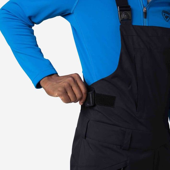 hombres Rossignol pantalones con pechera relajados HPXL227 fondos negro
