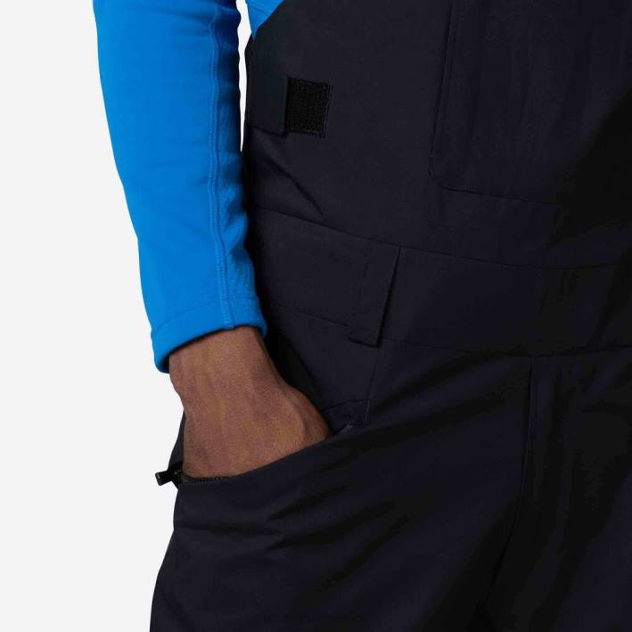 hombres Rossignol pantalones con pechera relajados HPXL227 fondos negro