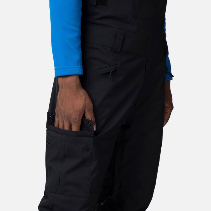 hombres Rossignol pantalones con pechera relajados HPXL227 fondos negro