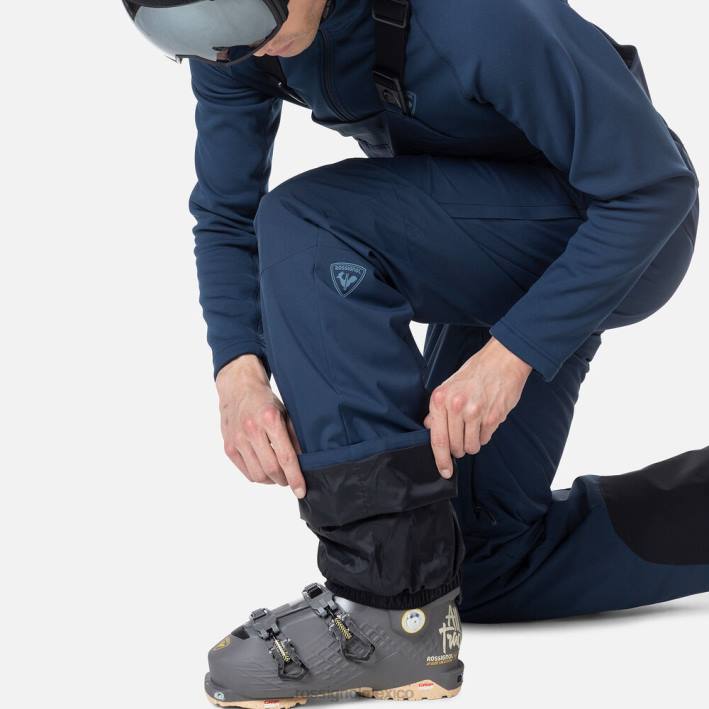 hombres Rossignol pantalones con pechera relajados HPXL363 fondos azul marino oscuro