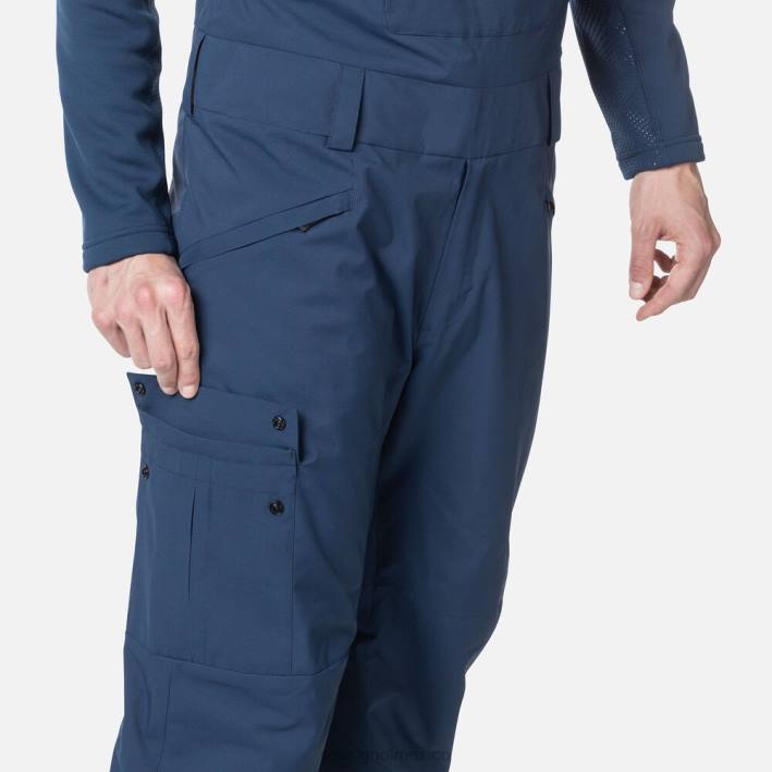 hombres Rossignol pantalones con pechera relajados HPXL363 fondos azul marino oscuro