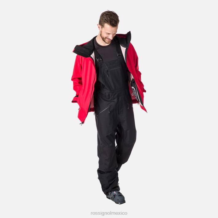 hombres Rossignol pantalones con peto de tres capas skpr HPXL129 fondos negro