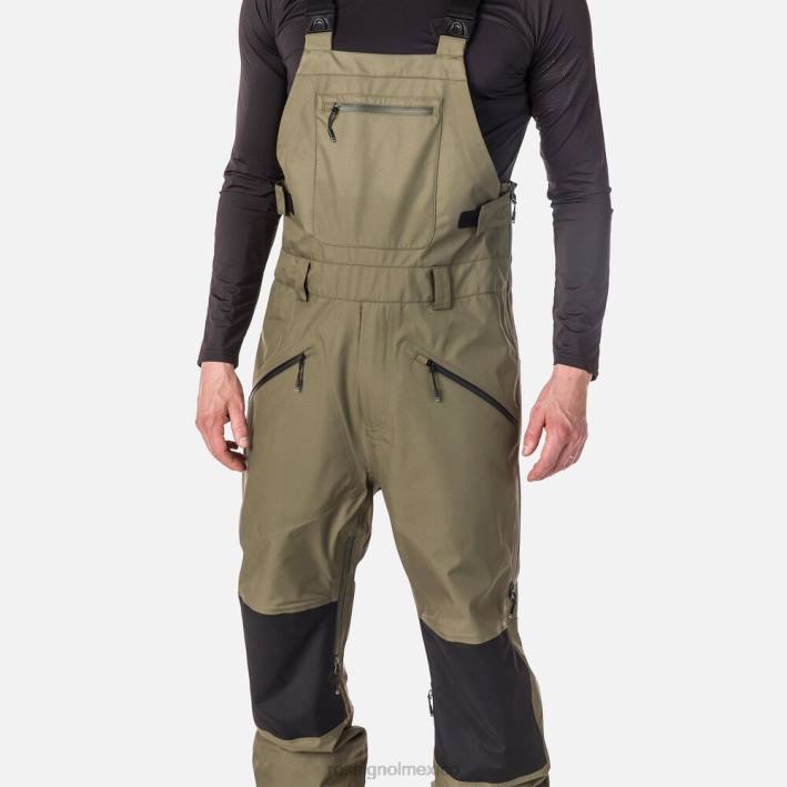 hombres Rossignol pantalones con peto de tres capas skpr HPXL174 fondos hoja de acino