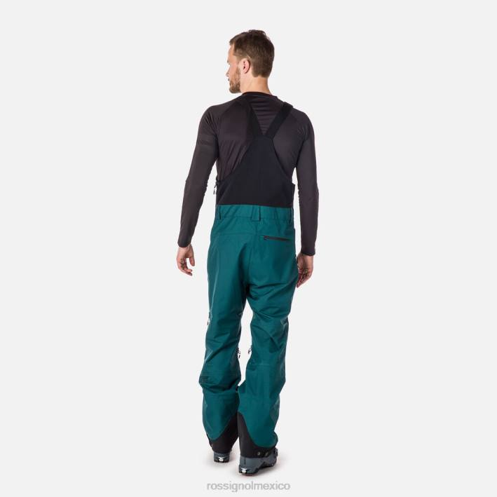 hombres Rossignol pantalones con peto de tres capas skpr HPXL586 fondos verde azulado profundo