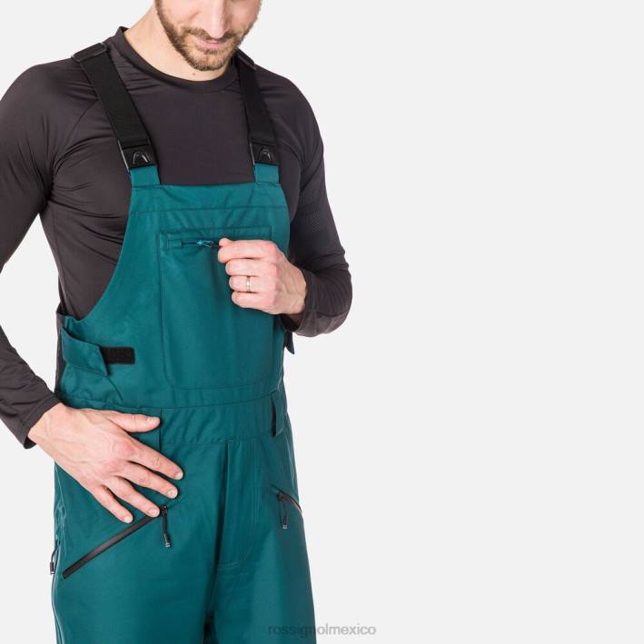 hombres Rossignol pantalones con peto de tres capas skpr HPXL586 fondos verde azulado profundo