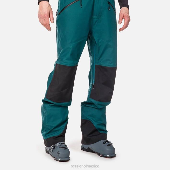 hombres Rossignol pantalones con peto de tres capas skpr HPXL586 fondos verde azulado profundo