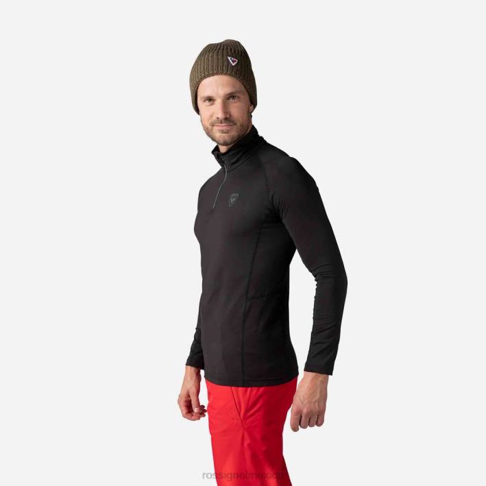 hombres Rossignol camiseta interior classique con media cremallera HPXL347 tapas negro