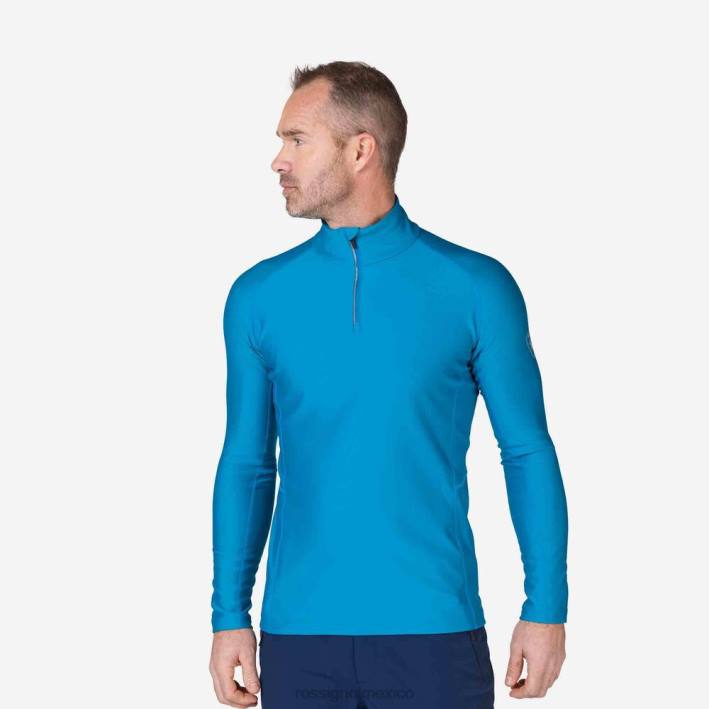 hombres Rossignol camiseta interior classique con media cremallera HPXL475 tapas azul de etilo
