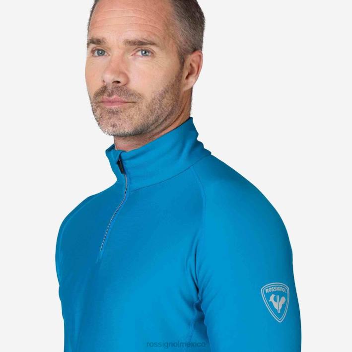 hombres Rossignol camiseta interior classique con media cremallera HPXL475 tapas azul de etilo