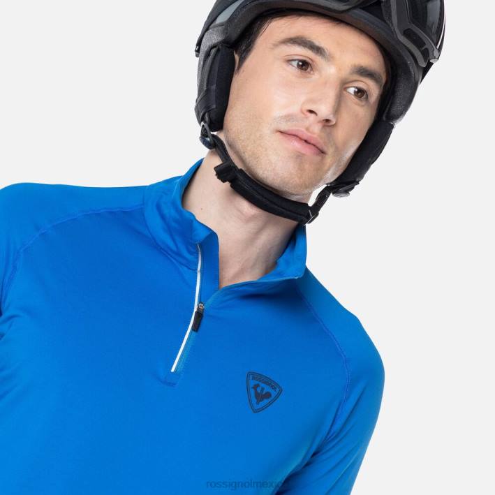 hombres Rossignol camiseta interior classique con media cremallera HPXL557 tapas lazuliazul