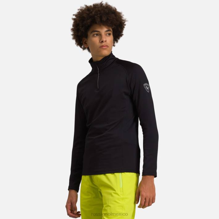 hombres Rossignol camiseta interior classique con media cremallera HPXL672 tapas negro