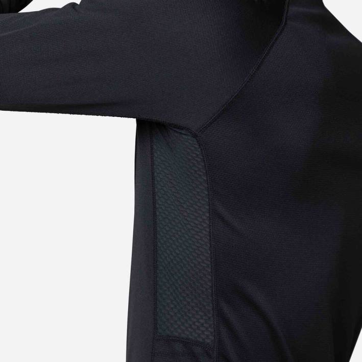 hombres Rossignol camiseta interior con media cremallera poursuite HPXL410 tapas negro