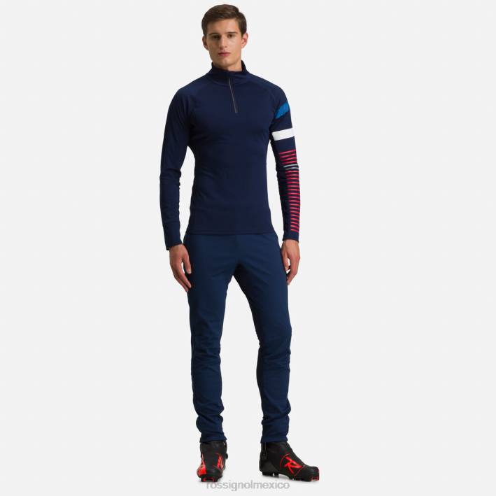 hombres Rossignol camiseta interior con media cremallera poursuite HPXL58 tapas azul marino oscuro