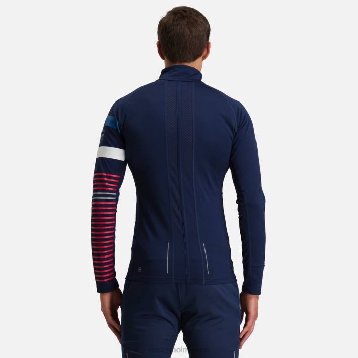 hombres Rossignol camiseta interior con media cremallera poursuite HPXL58 tapas azul marino oscuro