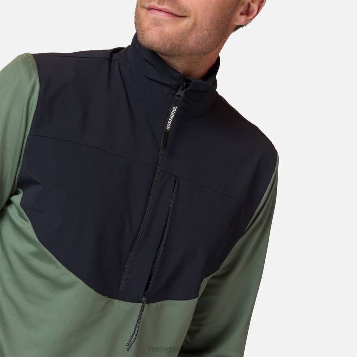 hombres Rossignol Capa intermedia con 1/2 cremallera HPXL402 tapas verde ébano
