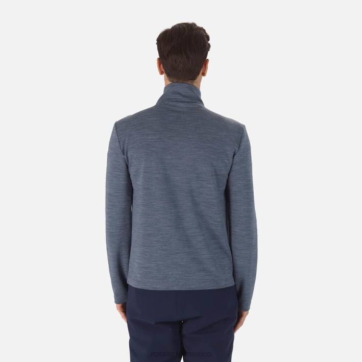 hombres Rossignol React Merino capa intermedia con cremallera completa HPXL551 tapas azul marino oscuro
