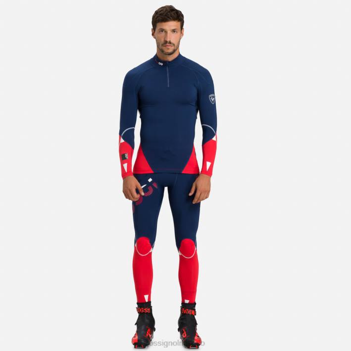 hombres Rossignol camiseta de carrera de compresión infini HPXL427 tapas azul marino oscuro