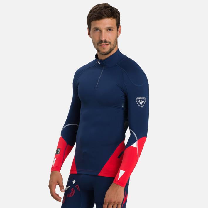 hombres Rossignol camiseta de carrera de compresión infini HPXL427 tapas azul marino oscuro